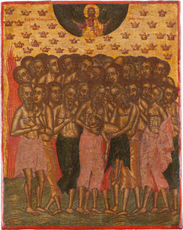 A FINELY PAINTED ICON OF THE FORTY MARTYRS OF SEBASTE Greek - фото 1