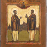 AN ICON SHOWING ST. COSMAS AND DAMIAN Russian, 19th century - photo 1