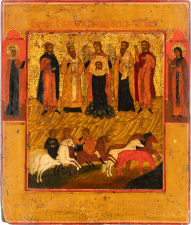 AN ICON SHOWING STS. FLORUS AND LAURUS Russian, late 18th c - фото 1
