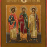 AN ICON SHOWING STS. SAMON, GURIY AND AVIV Russian, 19th ce - фото 1