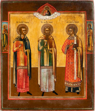 AN ICON SHOWING STS. SAMON, GURIY AND AVIV Russian, 19th ce - Foto 1