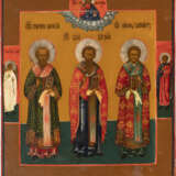 AN ICON SHOWING THE THREE HOLY HIERARCHS OF ORTHODOXY: BASI - Foto 1