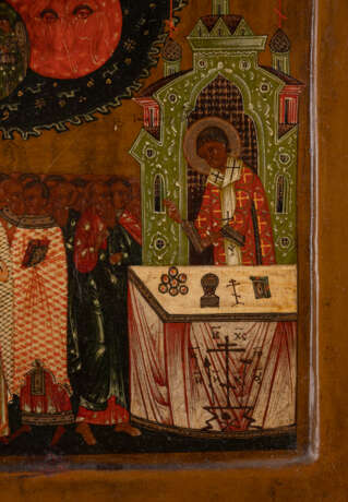 A VERY RARE ICON SHOWING THE LITURGY OF ST. BASIL Russian, - photo 2