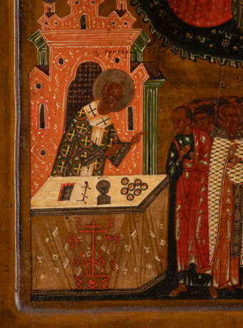 A VERY RARE ICON SHOWING THE LITURGY OF ST. BASIL Russian, - photo 3