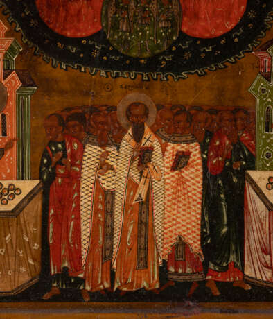 A VERY RARE ICON SHOWING THE LITURGY OF ST. BASIL Russian, - photo 4