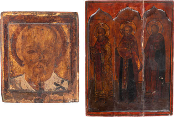 TWO ICONS SHOWING ST. NICHOLAS OF MYRA AND THREE SELECTED S - Foto 1