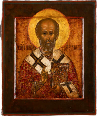 AN ICON SHOWING ST. NICHOLAS THE MIRACLE-WORKER Russian, 18 - photo 1