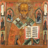 A VERY LARGE ICON SHOWING ST. NICHOLAS OF MYRA Russian, 1st - photo 1