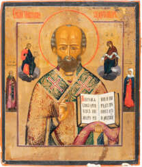 AN ICON SHOWING ST. NICHOLAS OF MYRA Russian, 2nd half 19th