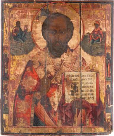 A VERY LARGE ICON SHOWING ST. NICHOLAS OF MYRA Russian, Vet - фото 1