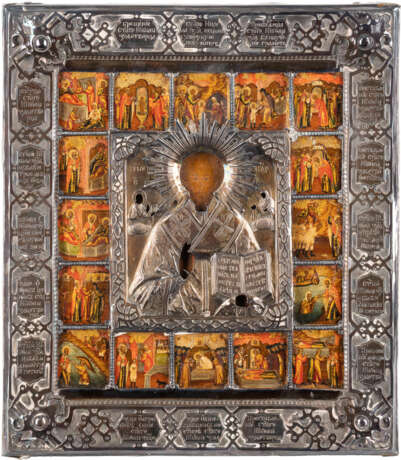 A VERY FINE VITA ICON OF ST. NICHOLAS OF MYRA WITH A SILVER - фото 1