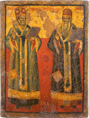A DATED ICON SHOWING STS. NICHOLAS OF MYRA AND SPIRYDON OF - photo 1