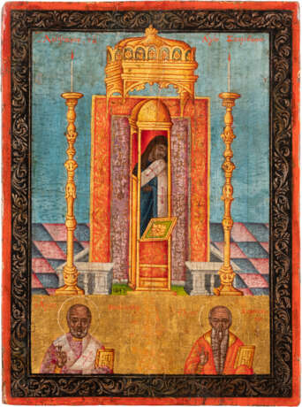 A LARGE DATED ICON SHOWING ST. SPYRIDON AND SELECTED SAINTS - photo 1