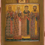 A DATED ICON SHOWING THE FOUR METROPOLITANS OF MOSCOW Russi - фото 1