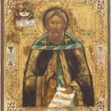 A SMALL ICON SHOWING ST. SERGEY OF RADONEZH Russian, circa - Foto 1