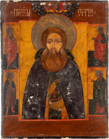 AN ICON SHOWING ST. SERGEY OF RADONEZH WITH SILVER OKLAD Ru - фото 2