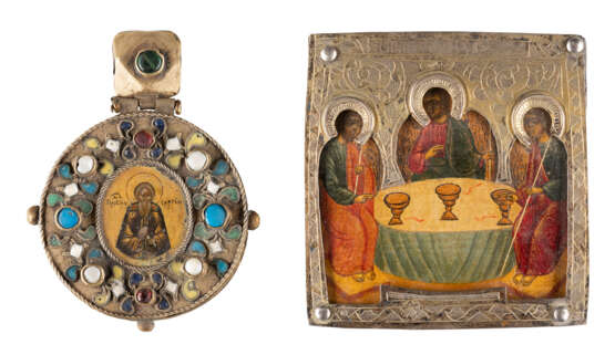 A BREAST ICON SHOWING ST. SERGEY OF RADONEZH AND A MINIATUR - фото 1