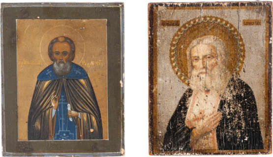 TWO MINIATURE ICONS SHOWING ST. SERGEY OF RADONEZH AND ST. - фото 1