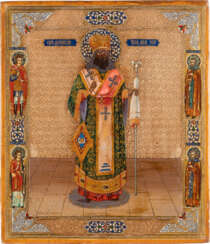 AN ICON SHOWING SAINT FEODOSII OF UGLICH (ARCHBISHOP OF CHE