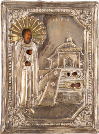TWO ICONS SHOWING ST. SERGEY OF RADONEZH WITH OKLAD AND THE - фото 2