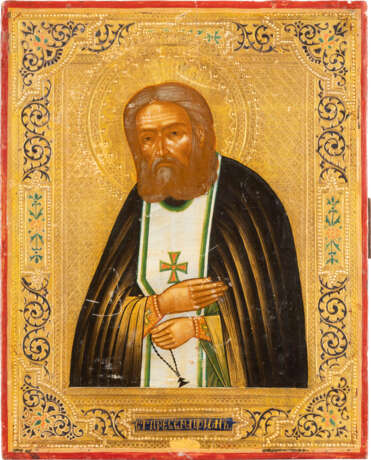 A SMALL ICON SHOWING ST. SERAPHIM OF SAROV Russian, after 1 - photo 1