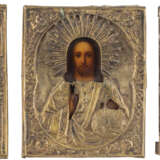 THREE SMALL ICONS SHOWING CHRIST PANTOKRATOR AND THE IVERSK - фото 1