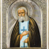 A SMALL AND FINE ICON SHOWING ST. SERAPHIM OF SAROV WITH A - фото 1