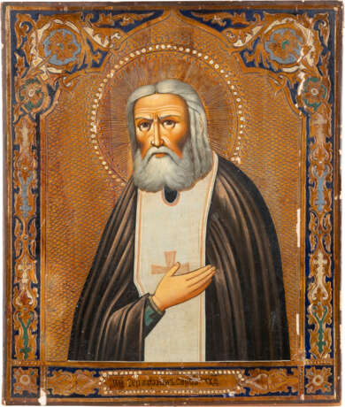 AN ICON SHOWING ST. SERAPHIM OF SAROV Russian, after 1903 T - фото 1