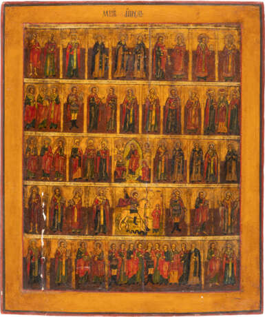 A LARGE MENOLOGICAL ICON FOR THE MONTH OF APRIL Russian, 19 - фото 1