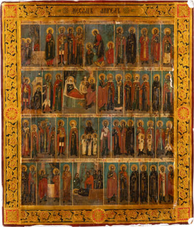 A MENOLOGICAL ICON FOR THE MONTH OF APRIL Russian, circa 18 - photo 1