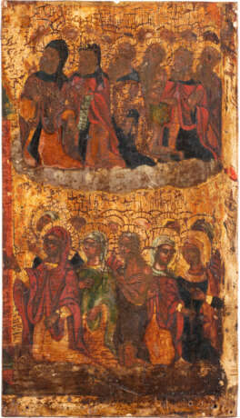 A FRAGMENT OF AN ICON SHOWING SAINTS Greek, 18th century Te - Foto 1