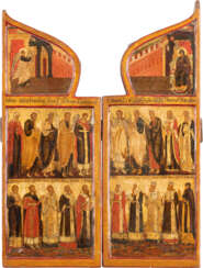 A VERY FINE PAIR OF WINGS FROM A TRIPTYCH SHOWING THE ANNUN