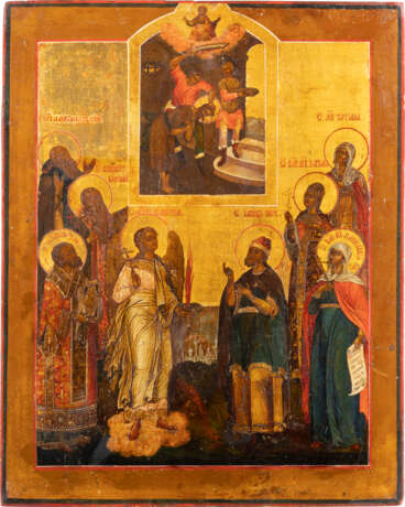 A VERY LARGE ICON SHOWING THE BEHEADING OF ST. JOHN THE FOR - photo 1