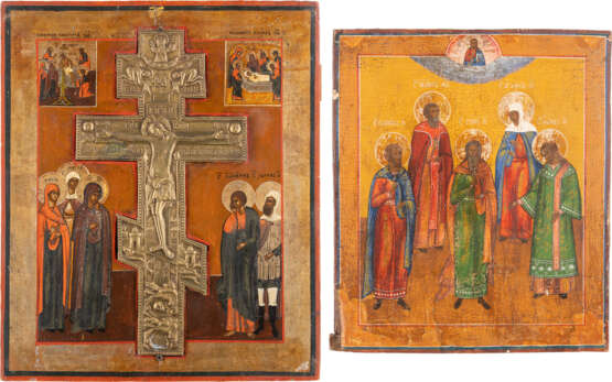 AN ICON SHOWING FIVE SELECTED SAINTS AND A VERY LARGE ICON - photo 1