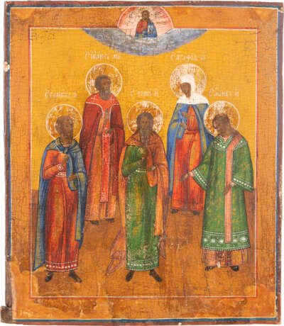 AN ICON SHOWING FIVE SELECTED SAINTS AND A VERY LARGE ICON - photo 2