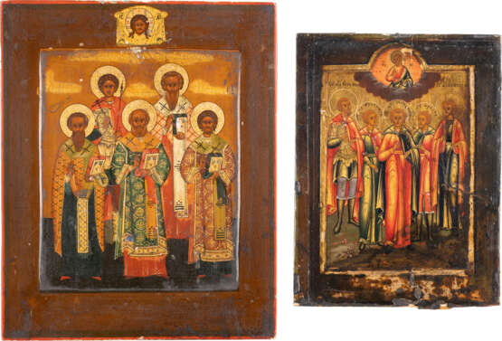 TWO SMALL ICONS SHOWING SELECTED SAINTS Russian, 19th centu - Foto 1