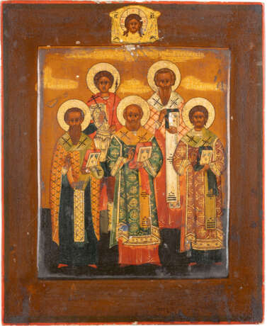 TWO SMALL ICONS SHOWING SELECTED SAINTS Russian, 19th centu - photo 3
