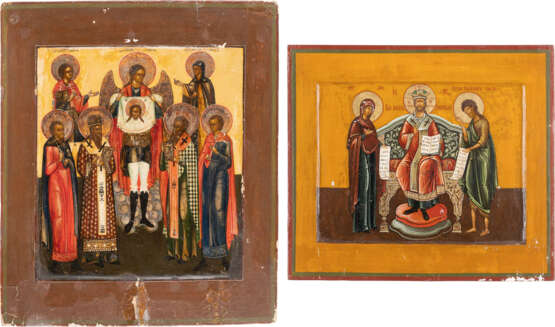 TWO ICONS SHOWING PATRON SAINTS AND THE DEISIS Russian, 19t - Foto 1
