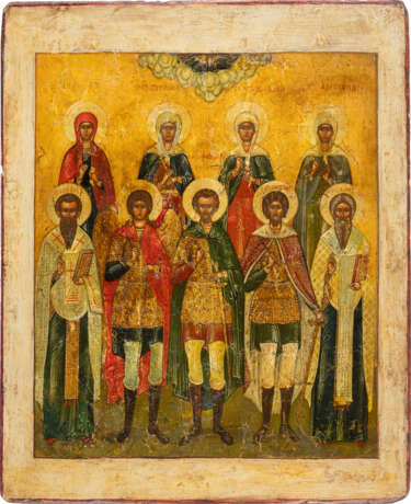 AN ICON SHOWING NINE SELECTED SAINTS, STS. ALEXANDER NEVSKY - photo 1