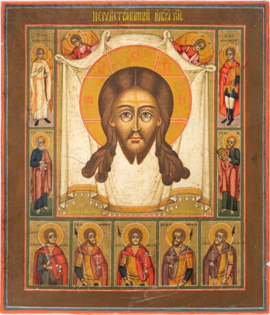 AN ICON SHOWING THE MANDYLION AND SELECTED SAINTS Russian, - photo 1