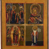 A QUADRI-PARTITE ICON SHOWING THE ENTRY OF THE MOTHER OF GO - photo 1