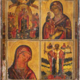 A QUADRI-PARTITE ICON SHOWING IMAGES OF THE MOTHER OF GOD A - photo 1