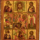 A MULTI-PARTITE ICON SHOWING THE HARROWING OF HELL AND IMAG - Foto 1