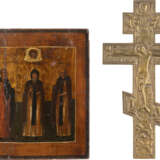 AN ICON SHOWING STS. MOSEY, BONIFACE AND NIPHONT AND A BRAS - photo 1