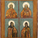 THREE ICONS SHOWING ST. NICHOLAS OF MYRA, A QUADRI-PARTITE - photo 3