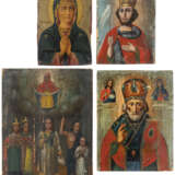 FOUR ICONS SHOWING IMAGES OF THE MOTHER OF GOD, ST. JOHN TH - Foto 1