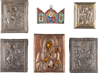 A COLLECTION OF SIX MINIATURE ICONS 2nd half 20th century P