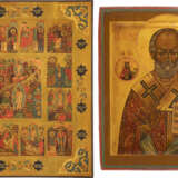 TWO ICONS SHOWING ST. NICHOLAS OF MYRA AND A FEAST DAY ICON - photo 1
