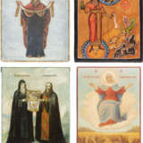 FOUR ICONS SHOWING IMAGES OF THE MOTHER OF GOD AND SAINTS 2 - Foto 1