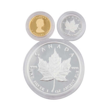 Schickes kleines Kanada-Maple-Leaf- Gedenkset mit GOLD und SILBER - bestehend aus - фото 2